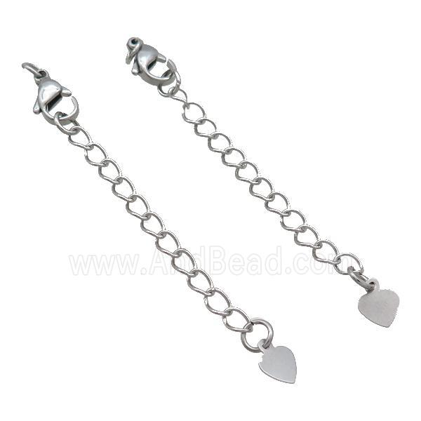 copper necklace extender, platinum plated