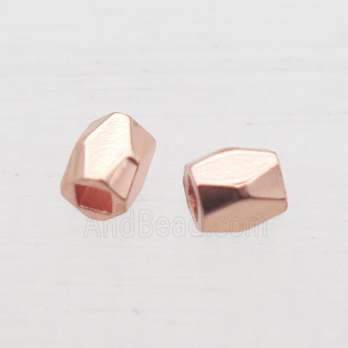 copper tube beads, rose gold