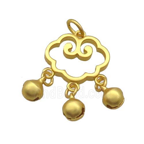 Alloy Pendant Chinese Bell Duck Gold