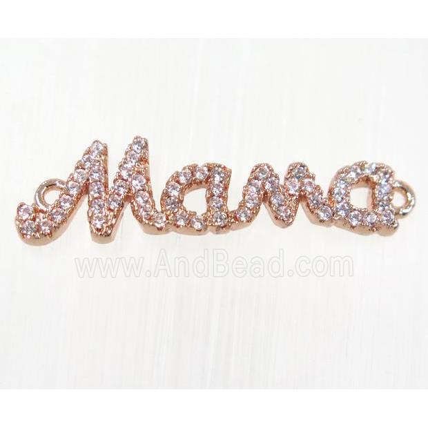 copper Mama connector paved zircon, rose gold