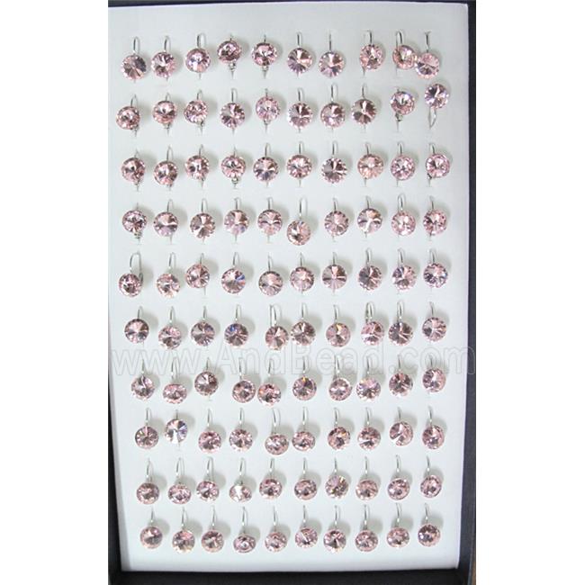 French Earring, rhinestone, platinum plated