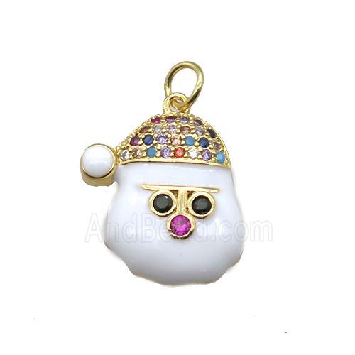 copper Christmas Hats pendant paved zircon, gold plated