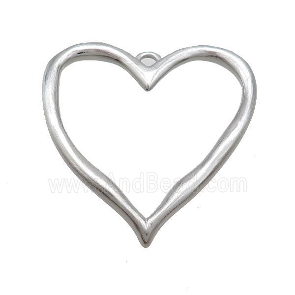 Copper Heart Pendant Platinum Plated
