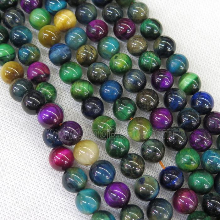 Multcolor Tger Eye Stone Beads, Round (GB12217-10MM) Approx 10mm Da - Foto 11