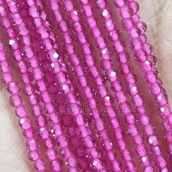 Pink Crystal Glass Beads Faceted Round, approx 2mm dia (GB14963)