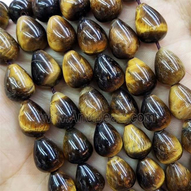 Natural Tiger Eye Stone Teardrop Beads