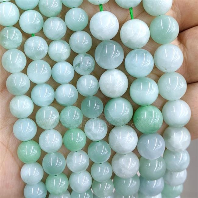 Natural Burmese Jadeite Beads Smooth Round