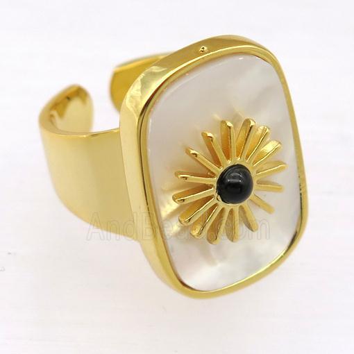 white Pearlized Shell Rings