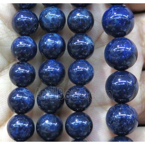 round Dumortierite beads, blue, approx 8mm dia (GMLB1374-8MM) - AndBead.com