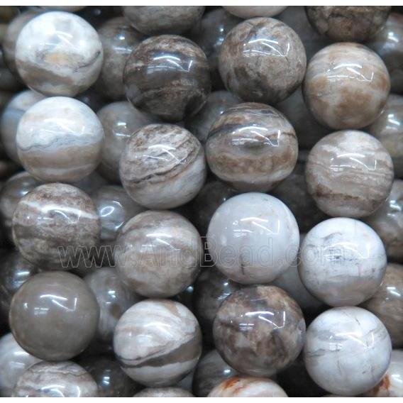 natural Silver Leaf Jasper beads, round, approx 8mm dia (GMLB14388MM