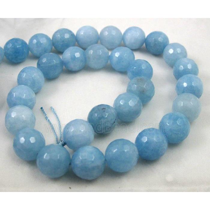 blue Sponge Quartz Beads, faceted round, approx 8mm dia (GMLB7368MM