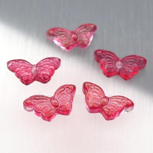 red crystal glass butterfly beads, approx 815mm (GS1714)