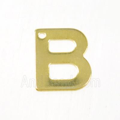 stainless steel letter B charm pendant, gold plated