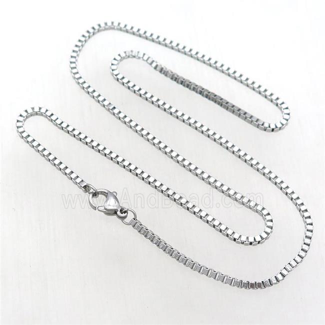 Raw Stainless Steel Necklace Box Chain Approx 2mm 50cm Length Ssb0432 2mm50 Andbead Com