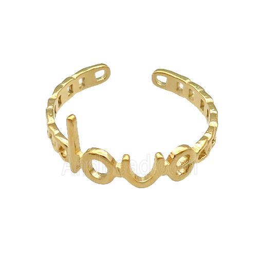 Stainless Steel Ring Love Gold Plated