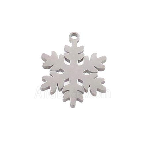 Raw Stainless Steel Snowflake Charms Pendant