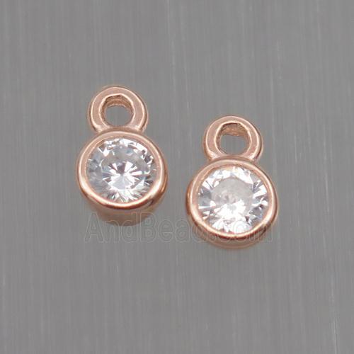 Sterling Silver pendant paved zircon, rose gold